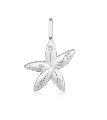 SILVER SPARKLE FLOWER CHARM