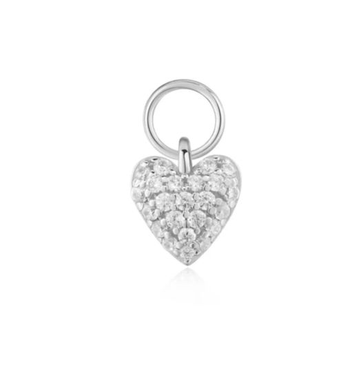 SILVER HEART PAVÉ  EARRING CHARM