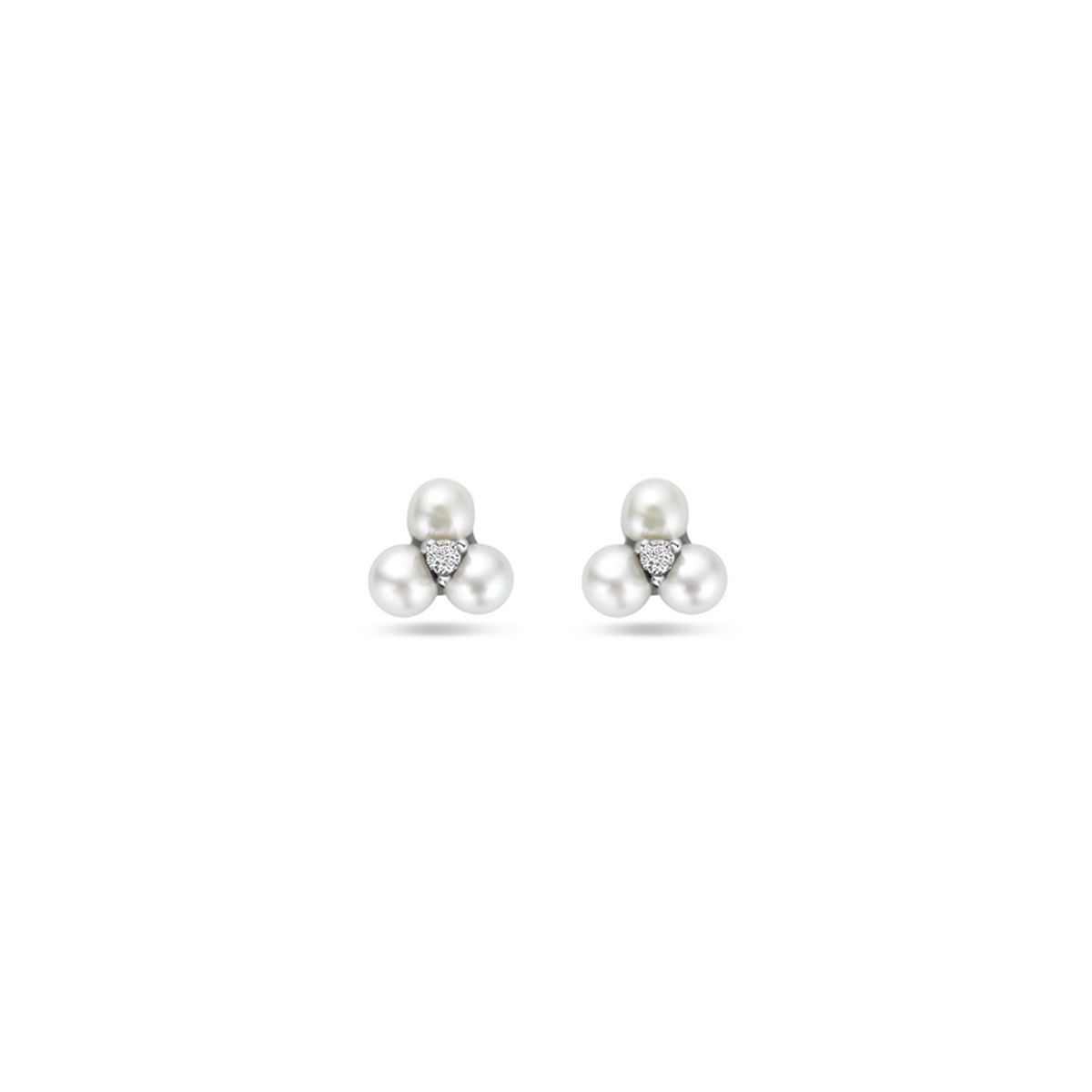 Oorknoppen parel en zirkonia 4 mm