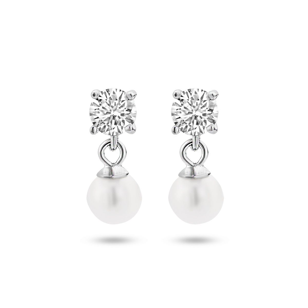 Oorhangers zirkonia en parel