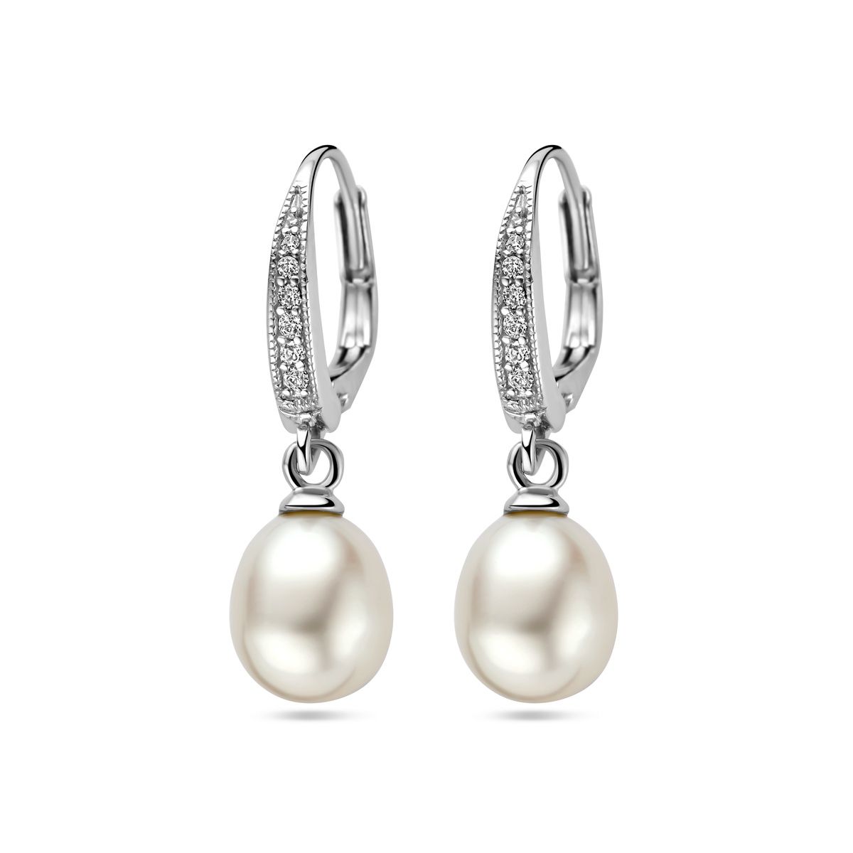oorhangers parel en zirkonia brisur haak