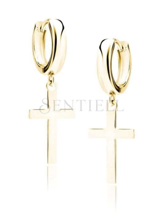 Goldplated creool met kruis