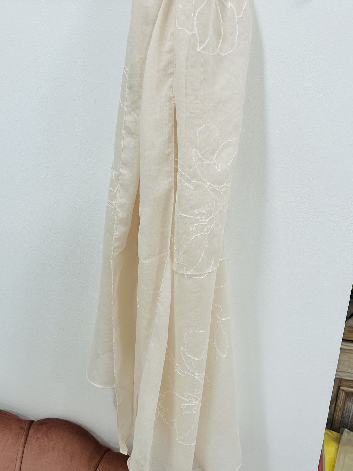 Zomersjaal Beige met print