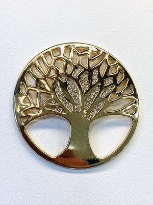 Broche met magneet, levensboom goudkleur
