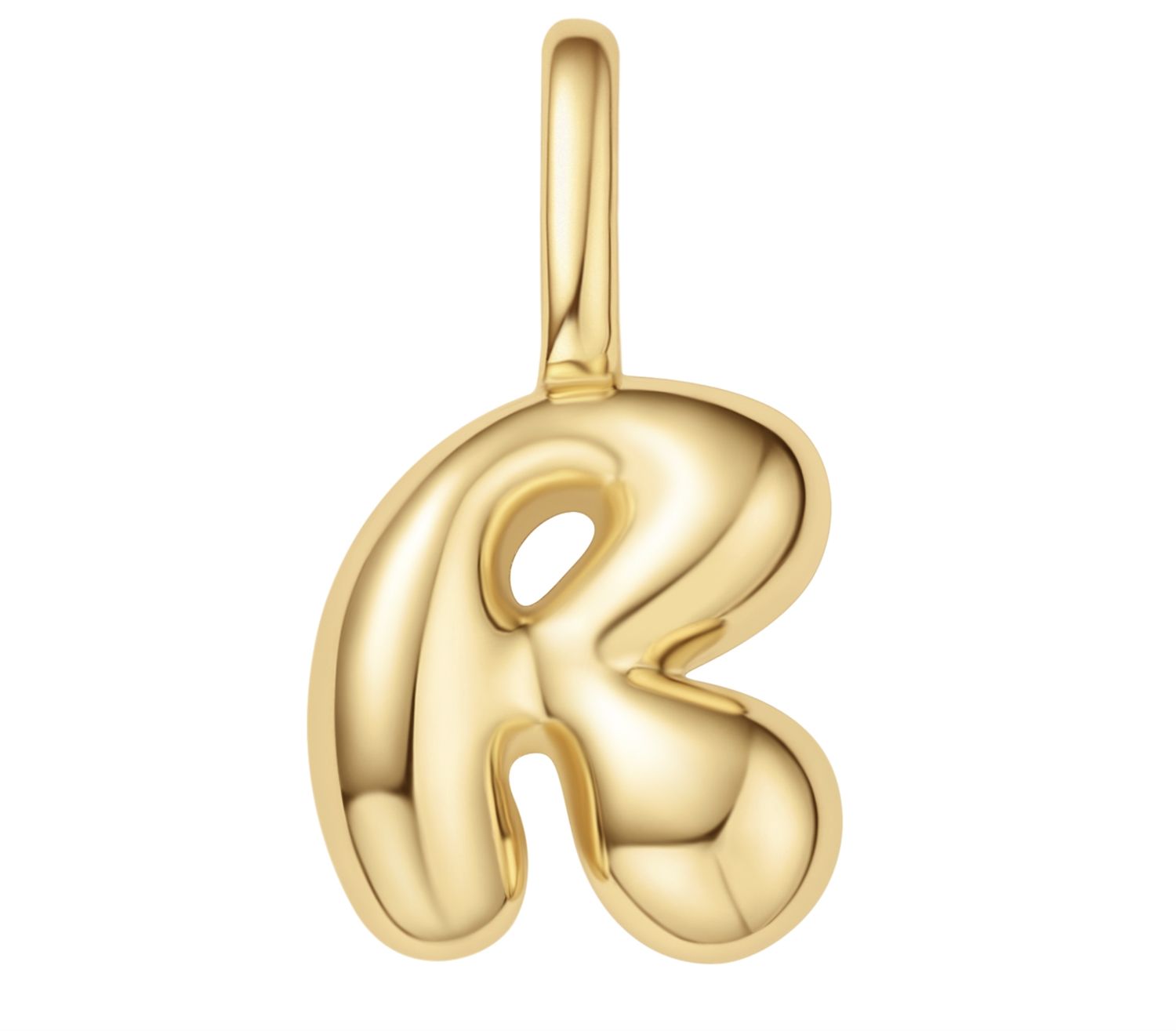 GOLD R LETTER CHARM