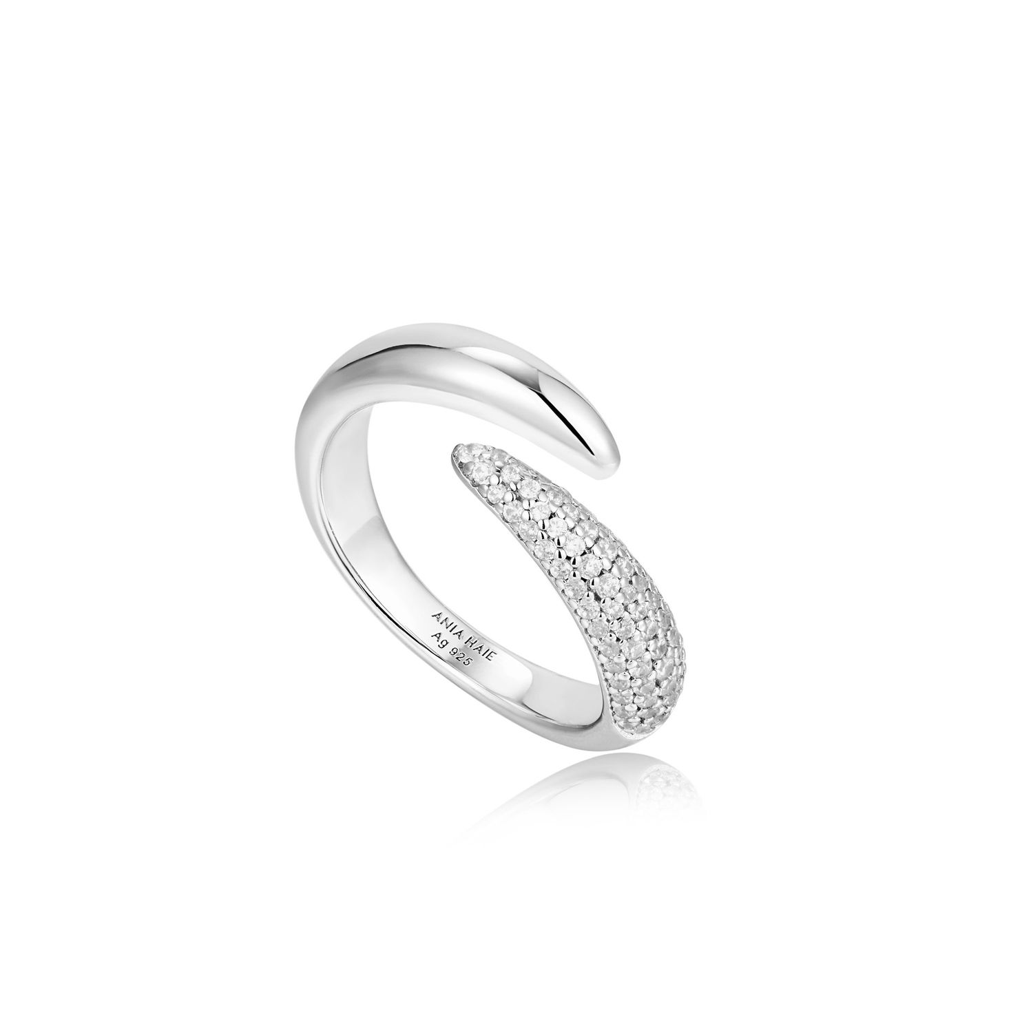 SILVER SPARKLE WRAP ADJUSTABLE RING