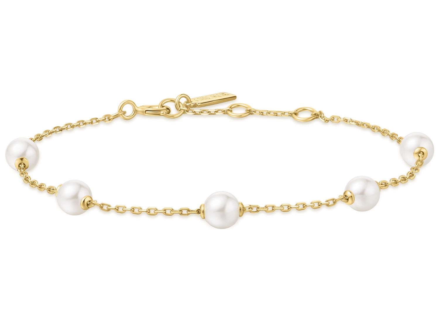 GOLD PEARL STATION BRACELET