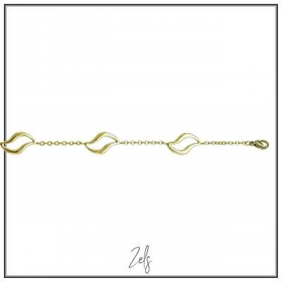 Stalen gold plated armband wave