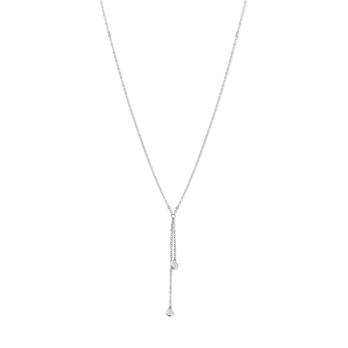 Y-collier met zirkonia 41 + 4 cm