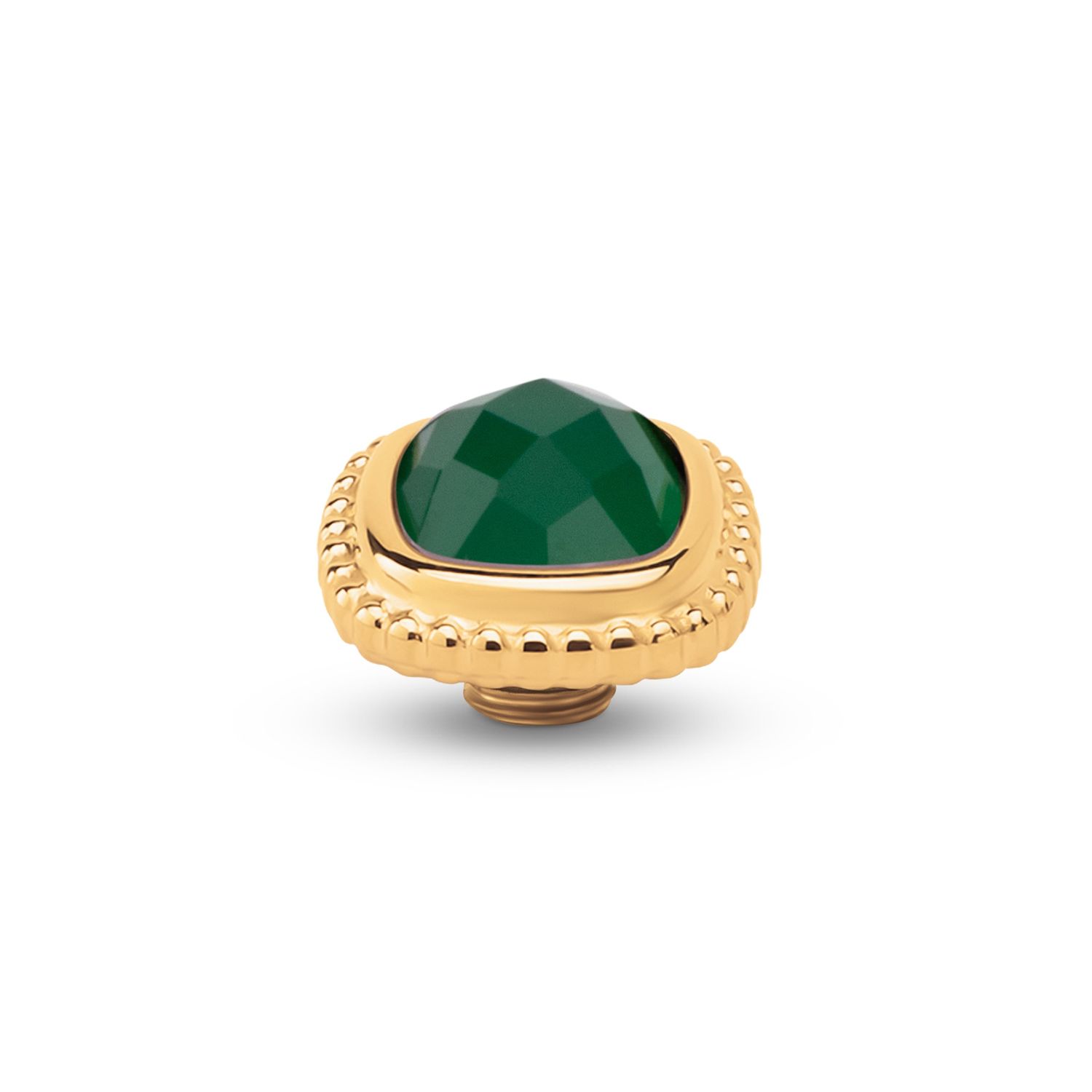 VM77 Bali CZ Square Vivid, Kleur: Goud, Kleur steen: Ocean Green