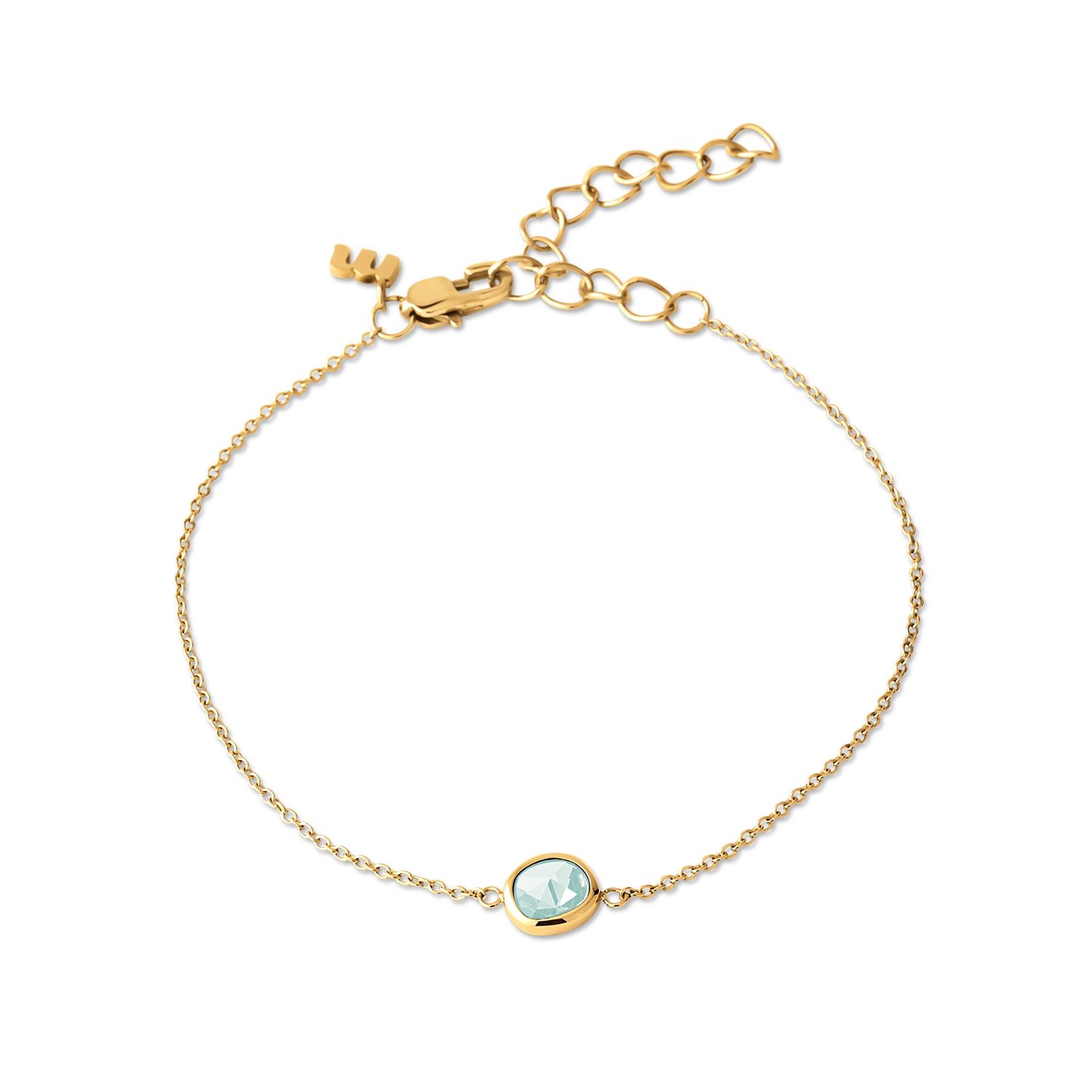 Friends Armband Scarlett, Kleur: Goud, Kleur steen: Turquoise