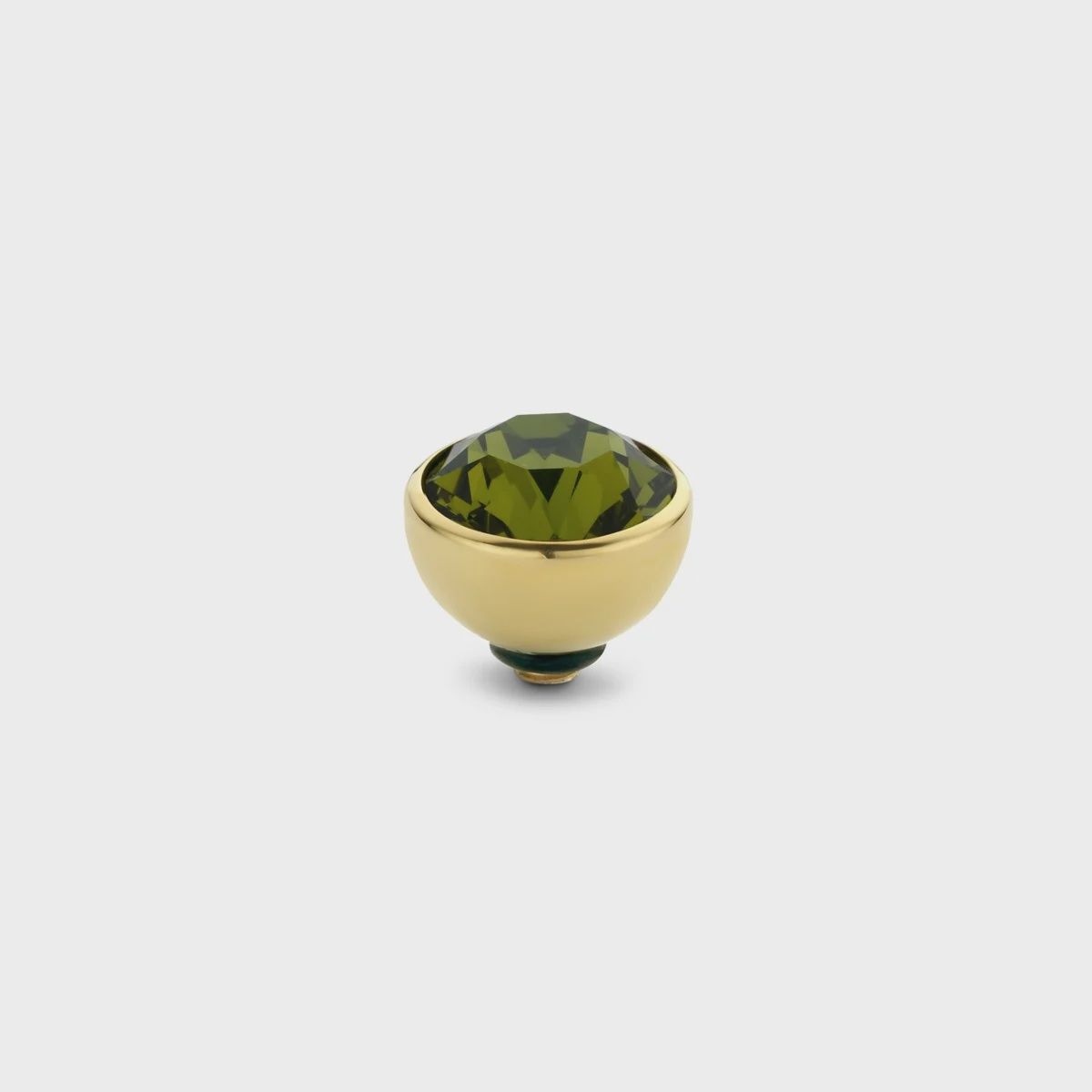 M01SR 5011 Basic CZ 6 mm, Kleur: Goud, Kleur steen: Olive