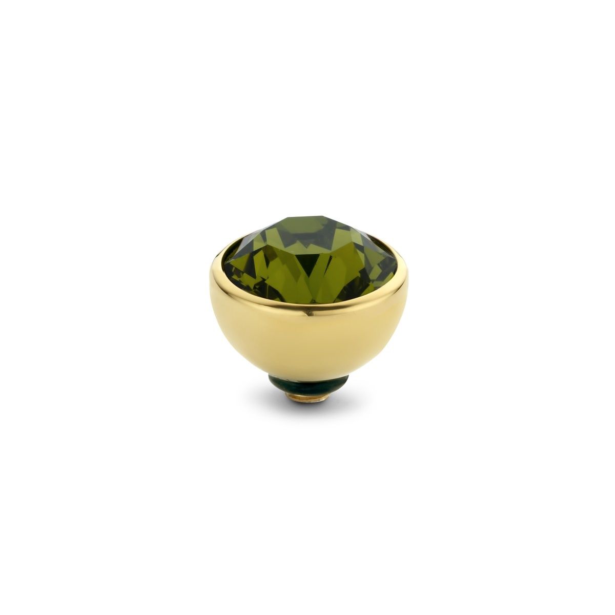 M01SR5012 Basic CZ 08mm, Kleur: Goud, Kleur steen: Olive
