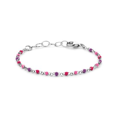 Kinderarmband met emaille gekleurde bolletjes 11+2cm