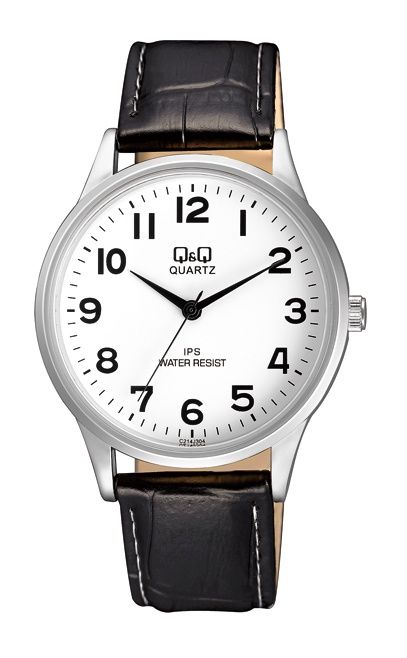 Q&amp;Q Herenhorloge Witte wijzerplaat SS