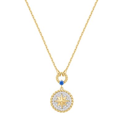 TWO-TONE EIGHT-POINTED STAR SIGNET NECKLACE