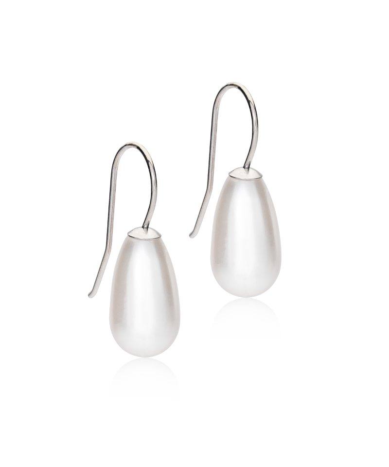 NT Pendant Pearl Drop 15mm White