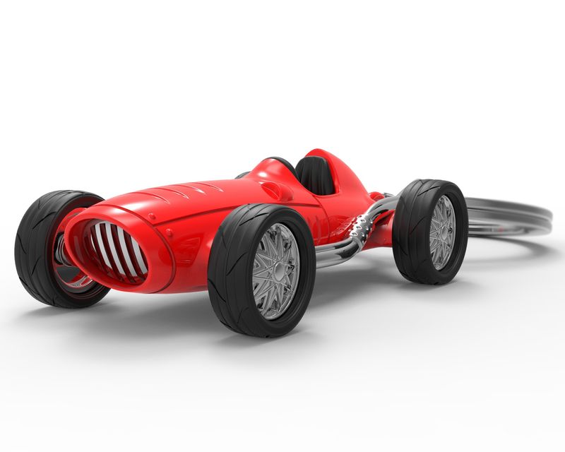 3D Sleutelhanger Vintage racer wagen