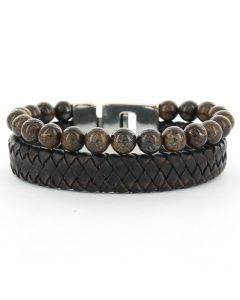 Armband 24966 Brown / Sluiting Silver