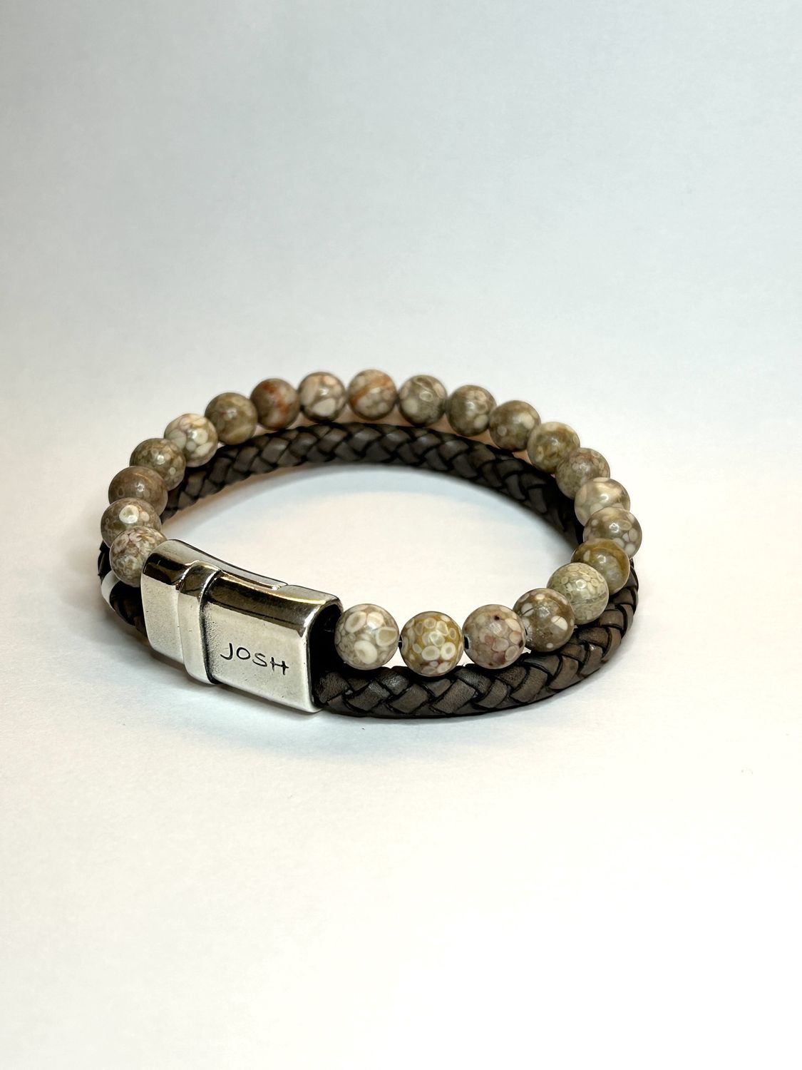Armband 09286 Taupe / Sluiting Silver