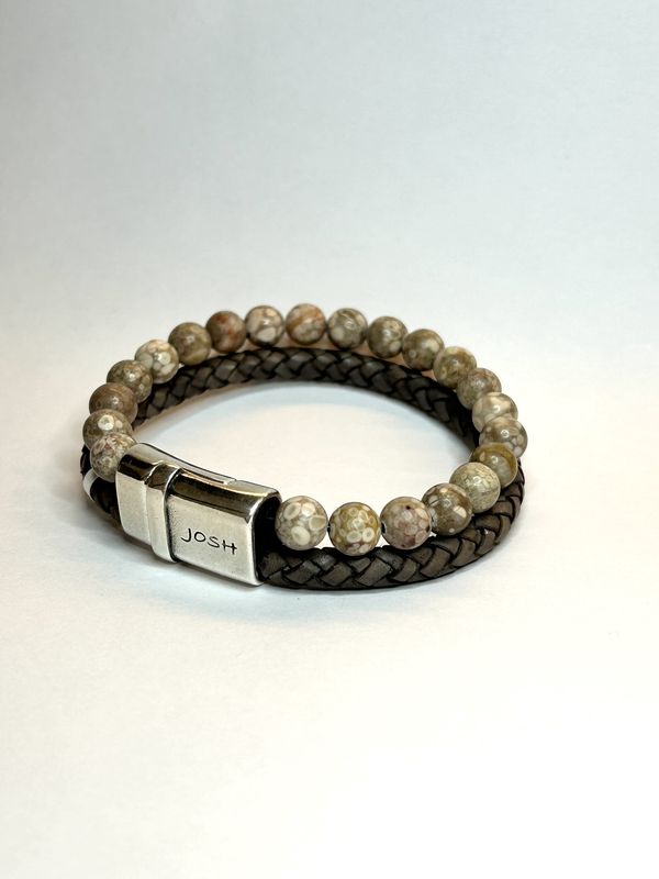 Armband 09286 Taupe / Sluiting Silver