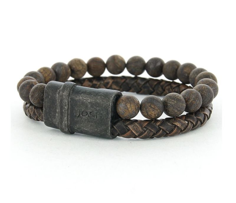 Armband 09286 Mat Brown / Sluiting Silver