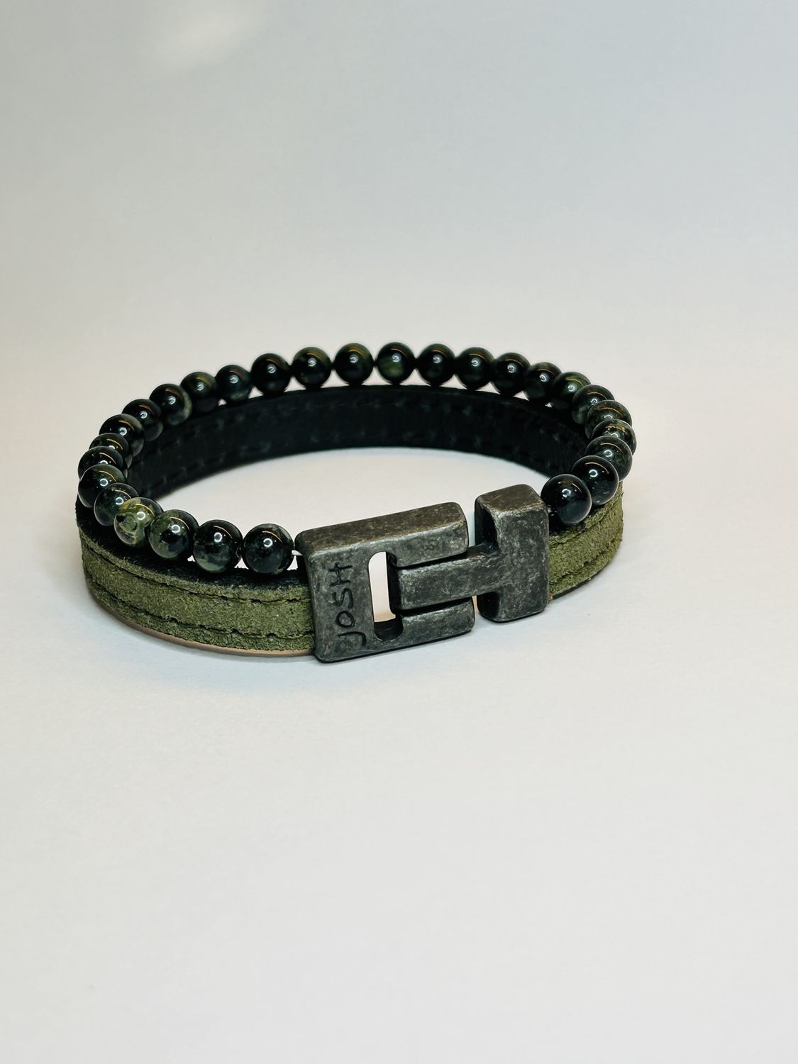Armband 25038 Green /  Sluiting Vintage Black