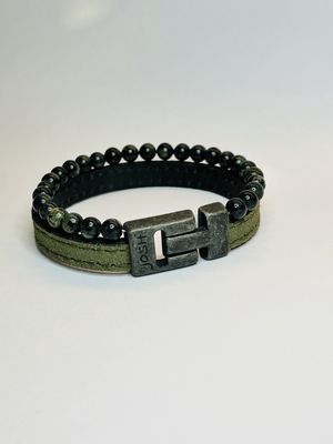 Armband 25038 Green /  Sluiting Vintage Black