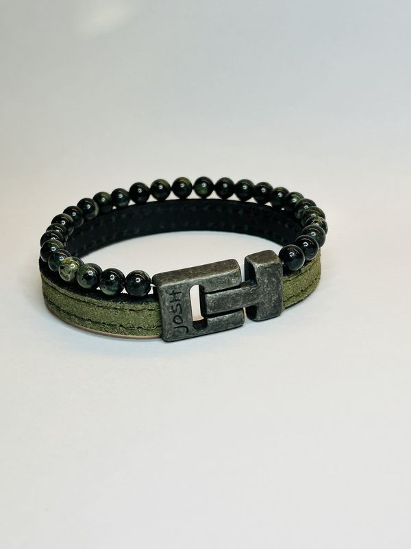 Armband 25038 Green /  Sluiting Vintage Black