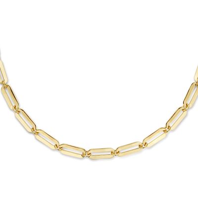 Collier platte paperclip 41cm + 4 Verguld