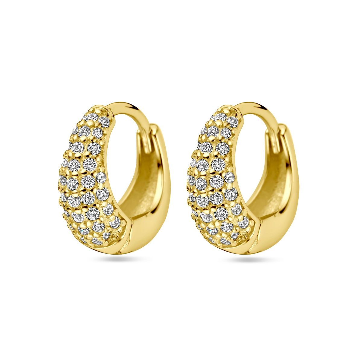 Klapoorringen 11.5mm met zirkoontjes