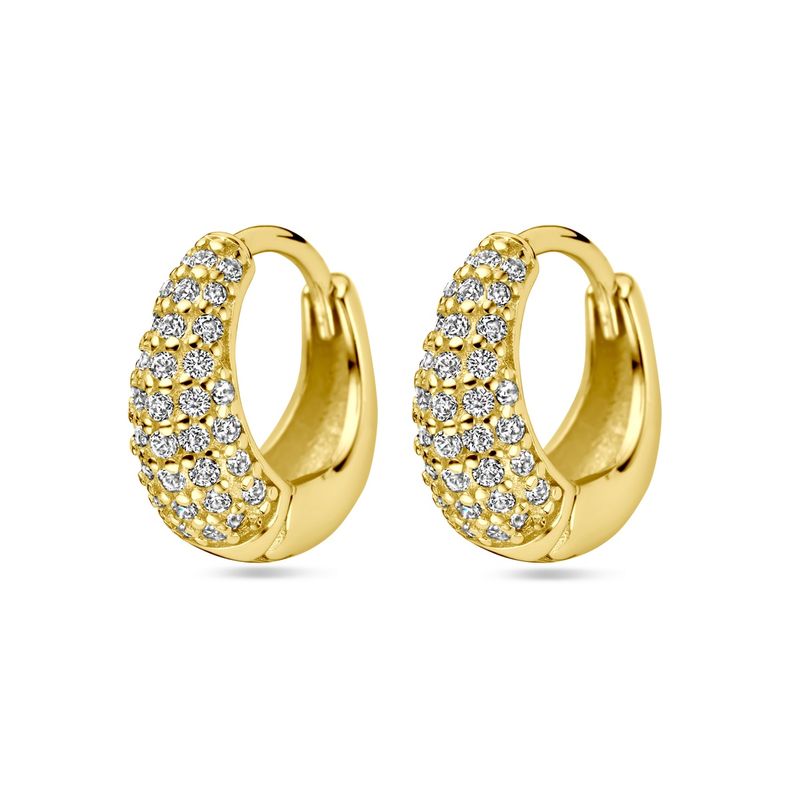 Klapoorringen 11.5mm met zirkoontjes