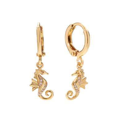 Zeepaardje met zirkonia Goldplated