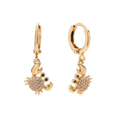 Zeekrab met zirkonia Goldplated
