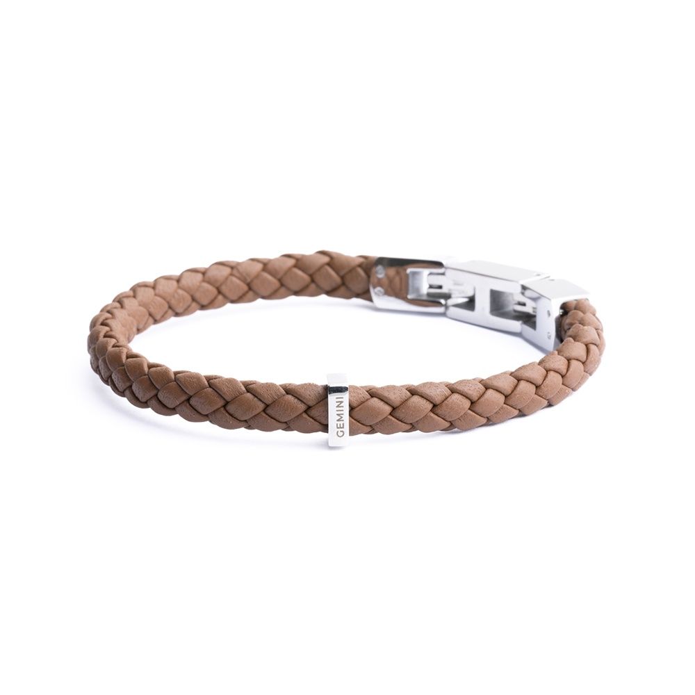 Herenarmband UNA light brown, Maat: XXL