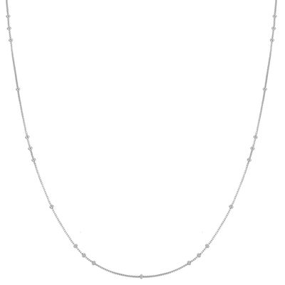 SILVER MINI BEAD STATION NECKLACE