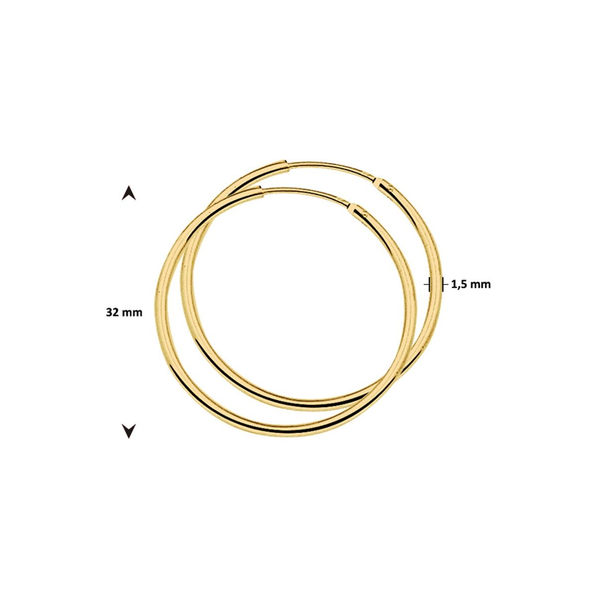 Oorringen ronde buis diameter 32mm