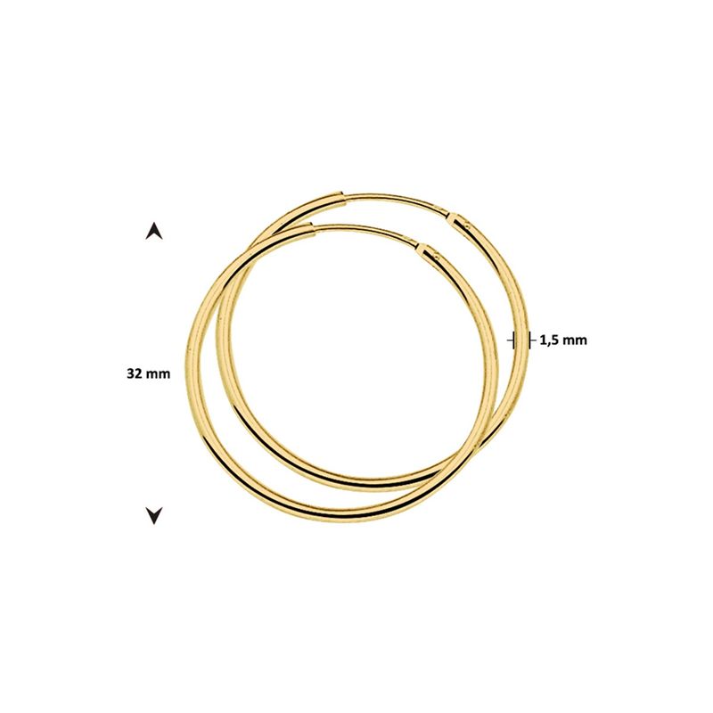 Oorringen ronde buis diameter 32mm