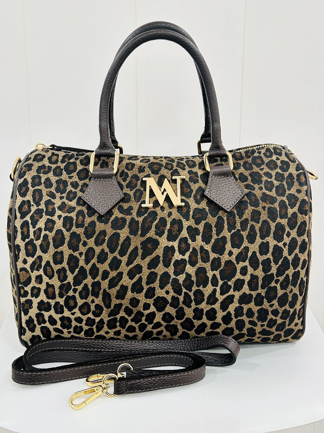 Handtas &#39;Zita&#39; Leopard/Chocolade