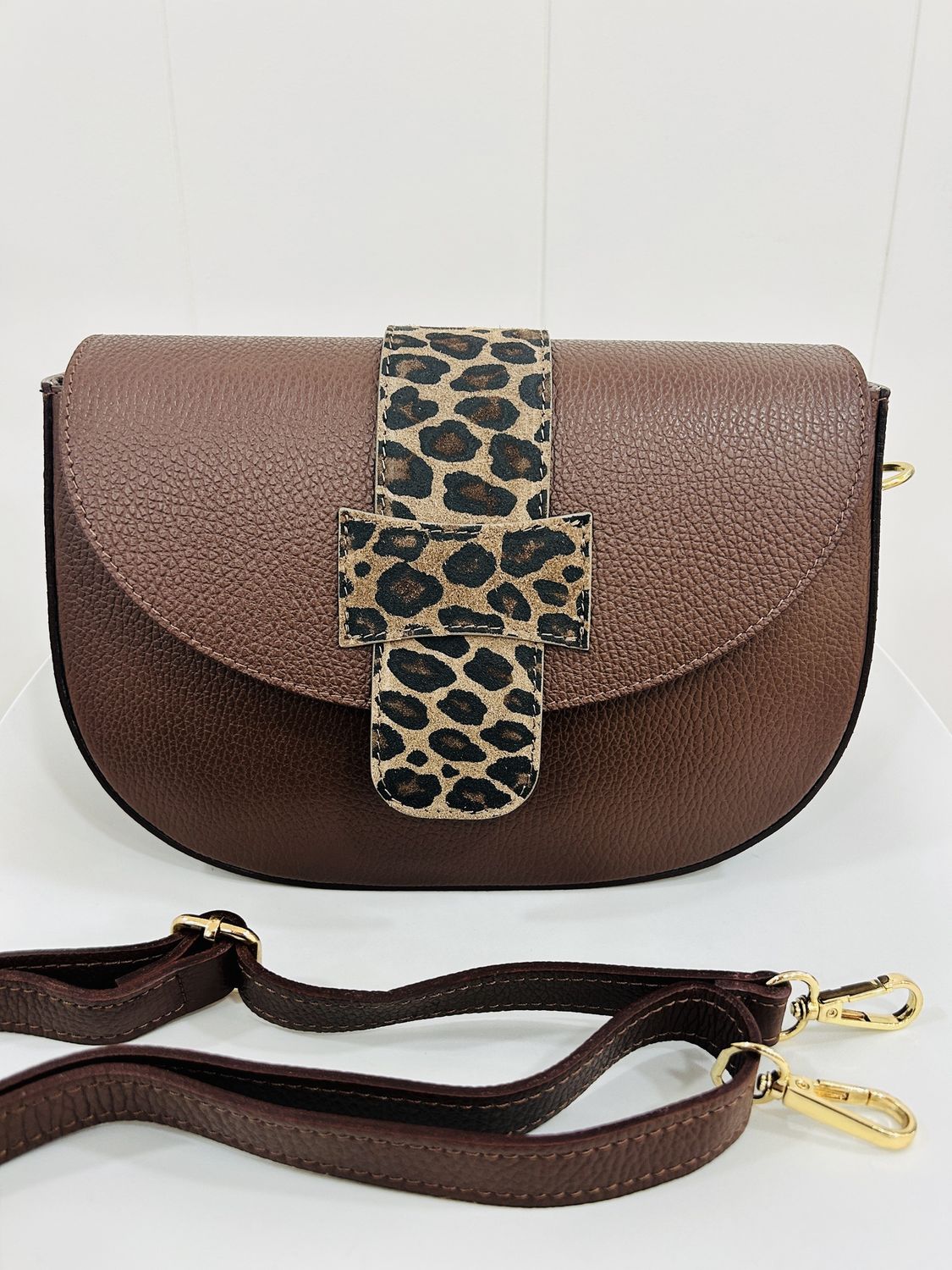 Handtas &#39;Tofia&#39; Chocolade/Leopard