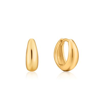 LUXE HUGGIE HOOP EARRINGS Gold