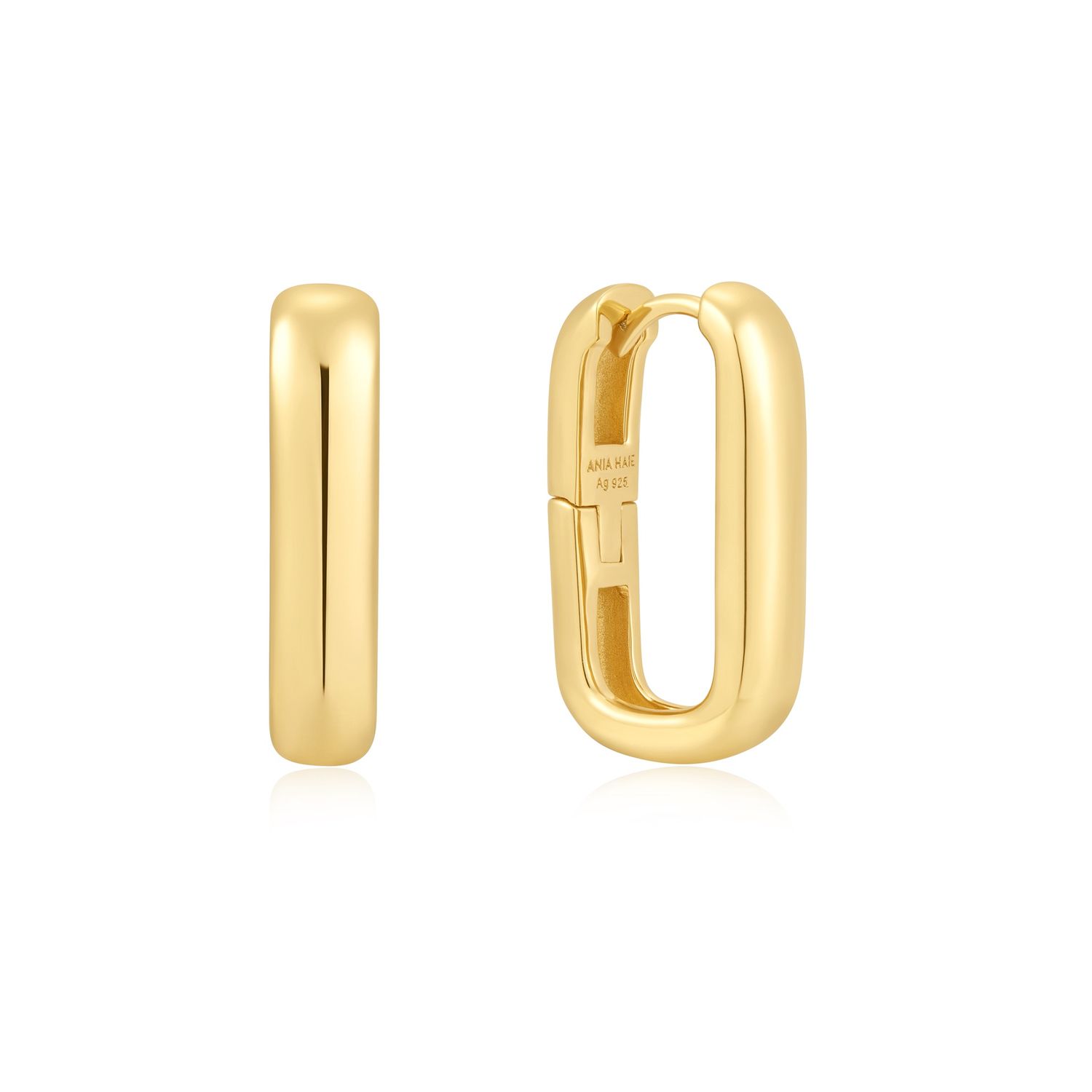 GOLD WIDE PAPER CLIP EARRINGS