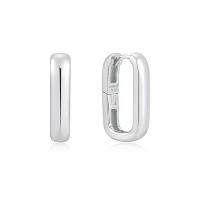 SILVER WIDE PAPER CLIP EARRINGS