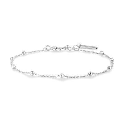 SILVER BEADED CHAIN BRACELET