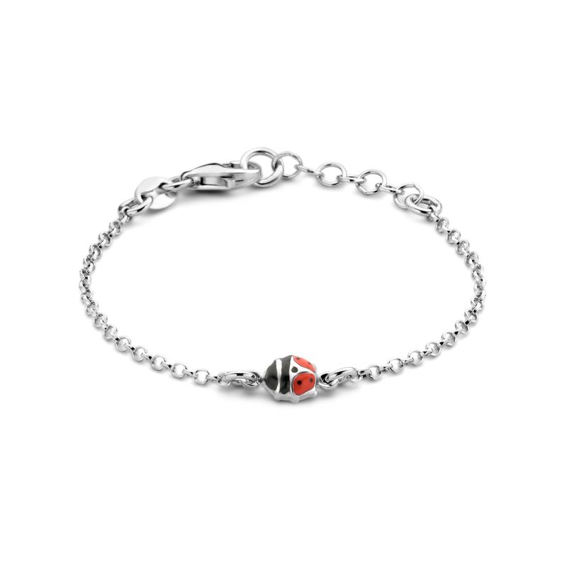 Kinderarmband rood lieveheersbeesje 11+2cm