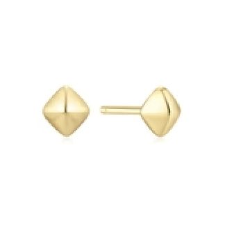 GOLD PYRAMID GLAM STUD EARRINGS