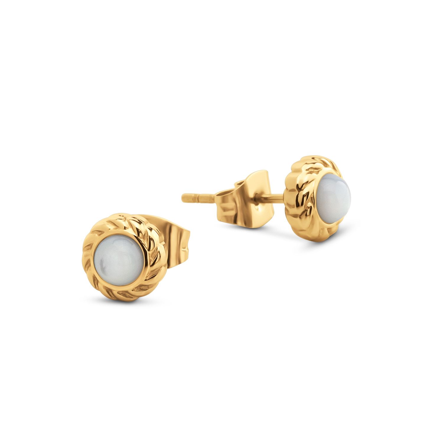 FE51 FR Leona earring, MOP, Kleur: Goudkleur
