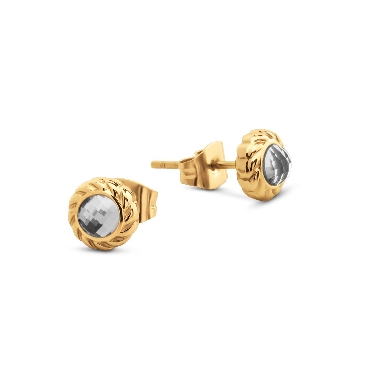 FE53 FR Gaya earring, Kleur: Goudkleur, Kleur steen: Crystal