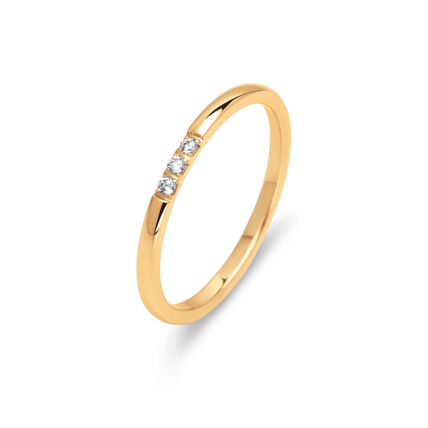 FR72  Kyara cz ring, Kleur: Goudkleur, Maat: 48