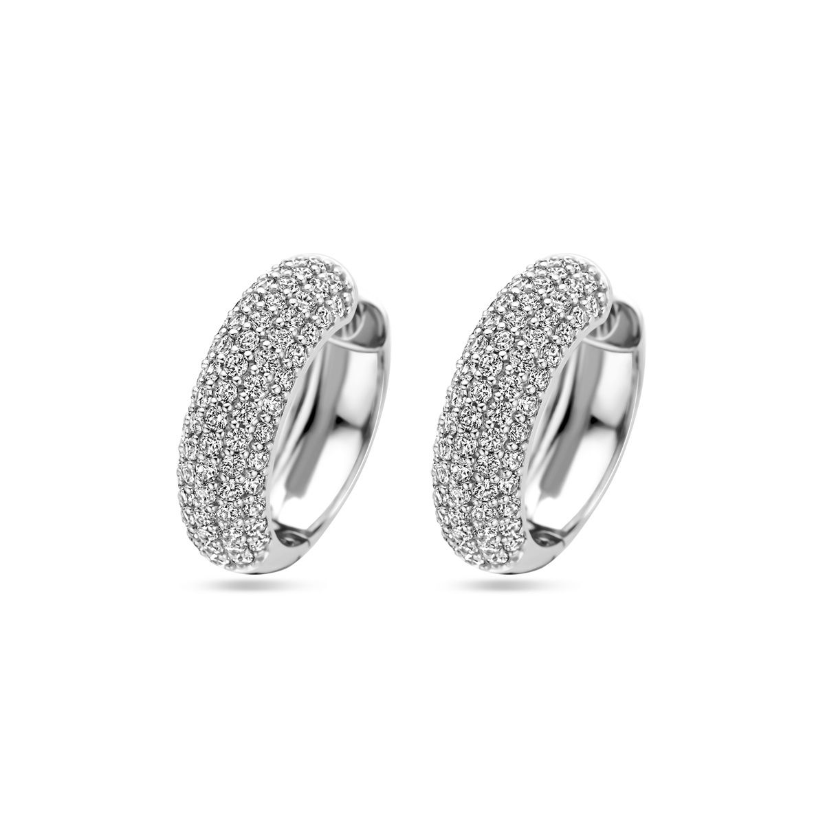 zilveren klapoorringen uitgevoerd met zirkonia, 21mm